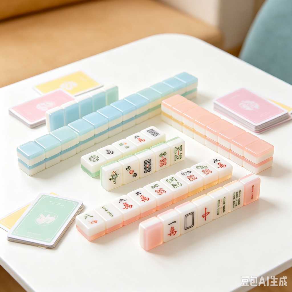 gradient green mahjong set